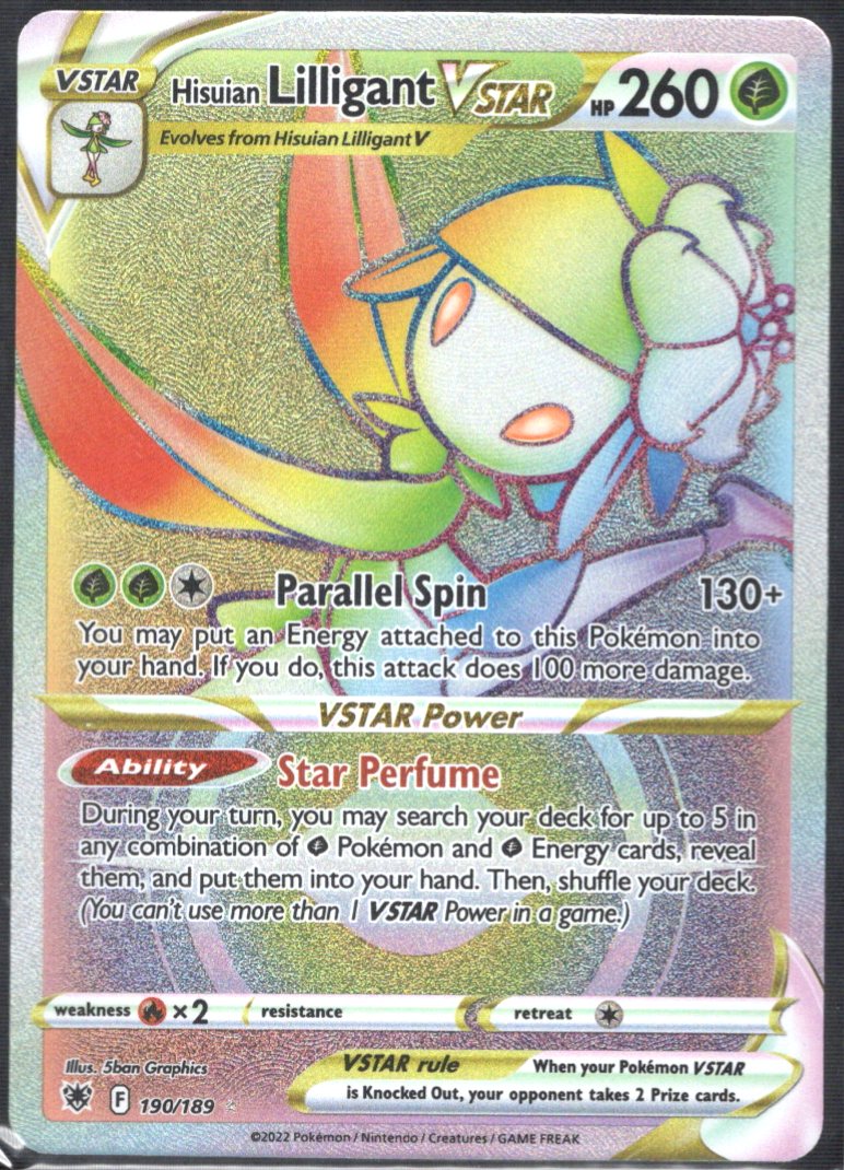 Hisuian Lilligant VSTAR 190/189 / Secret Rare Ungraded Single