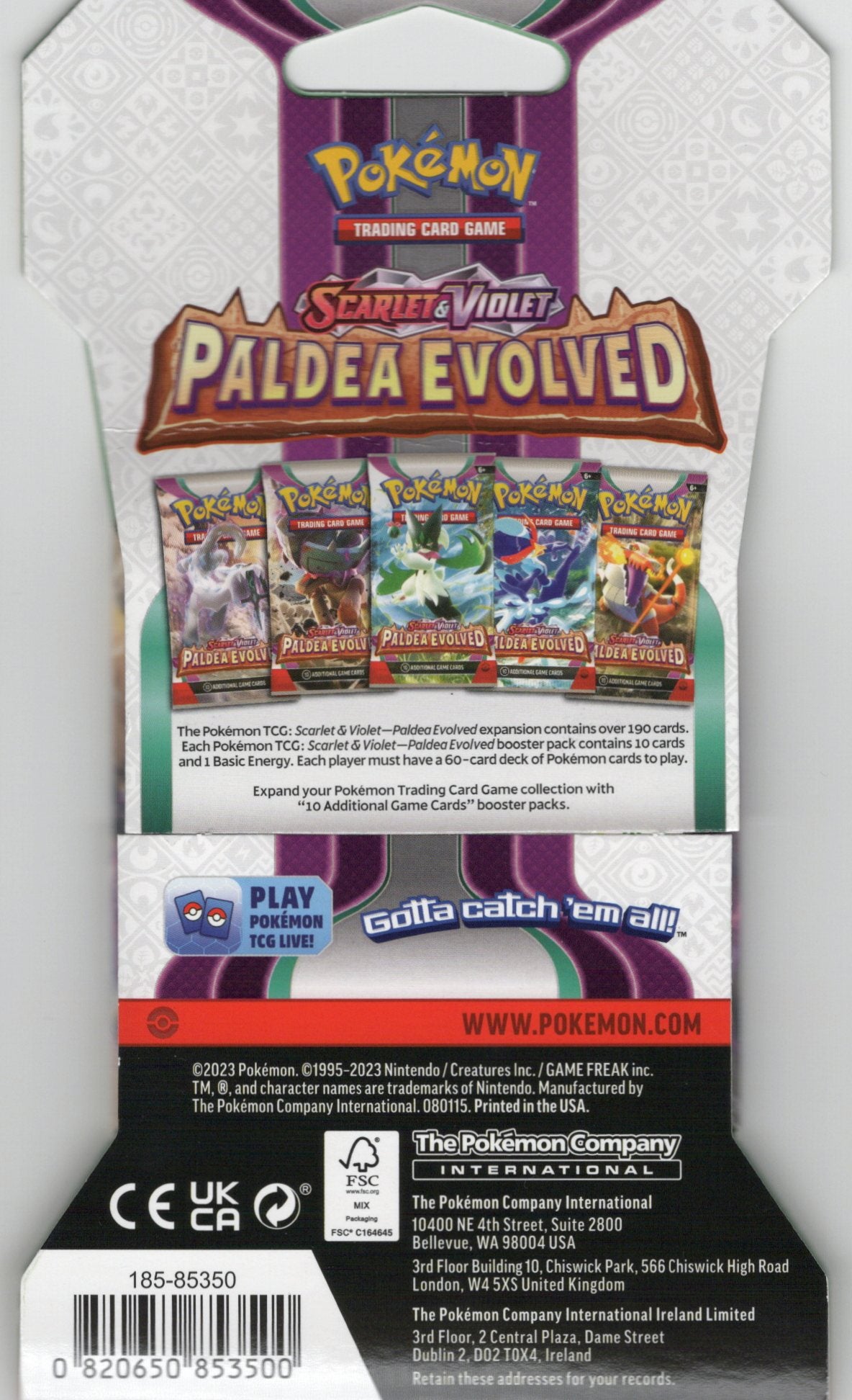 Paldea Evolved Sleeved Booster Pack