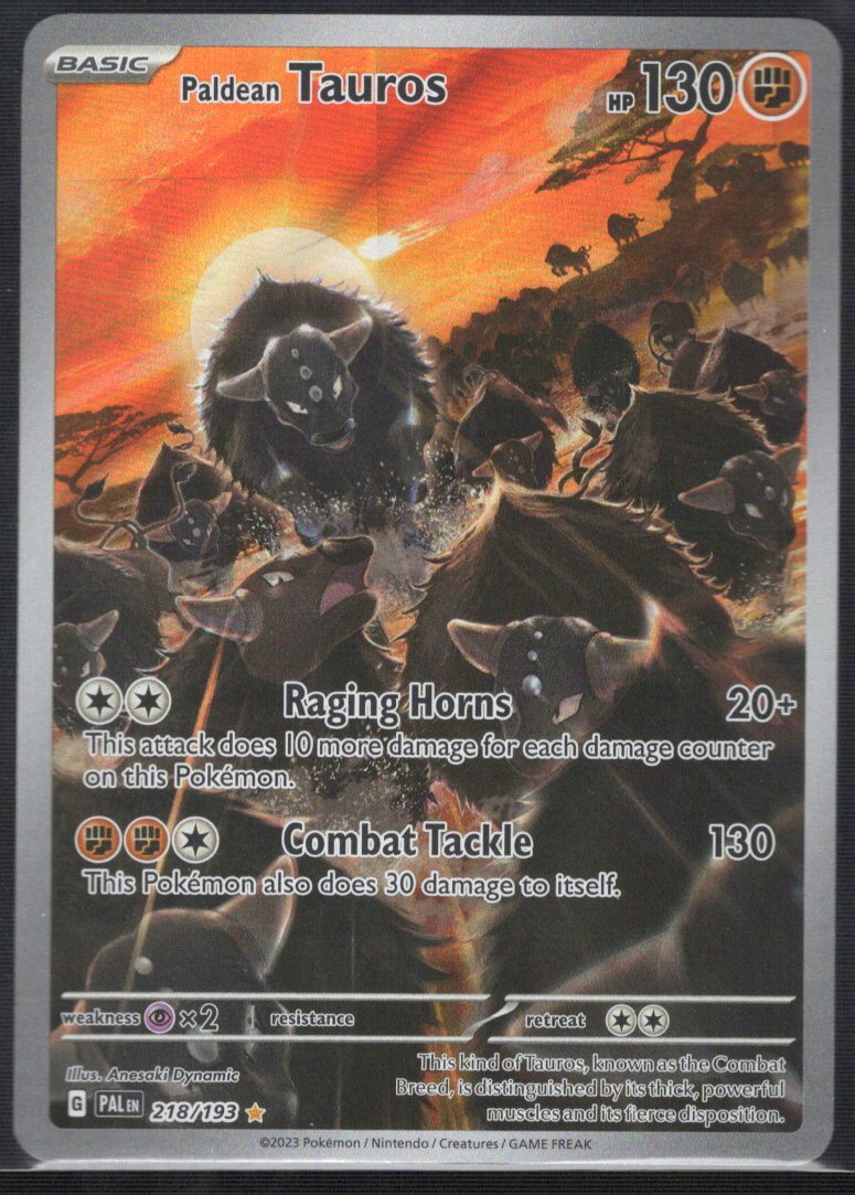 Paldean Tauros 218/193 / Illustration Rare Ungraded Single