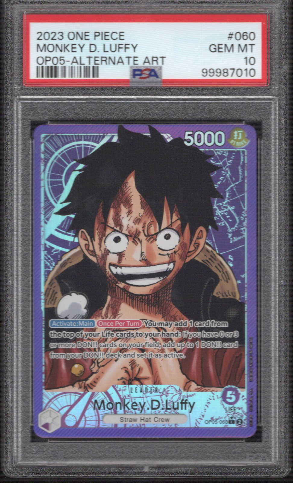 PSA 10 Monkey D.Luffy Leader OP05-060